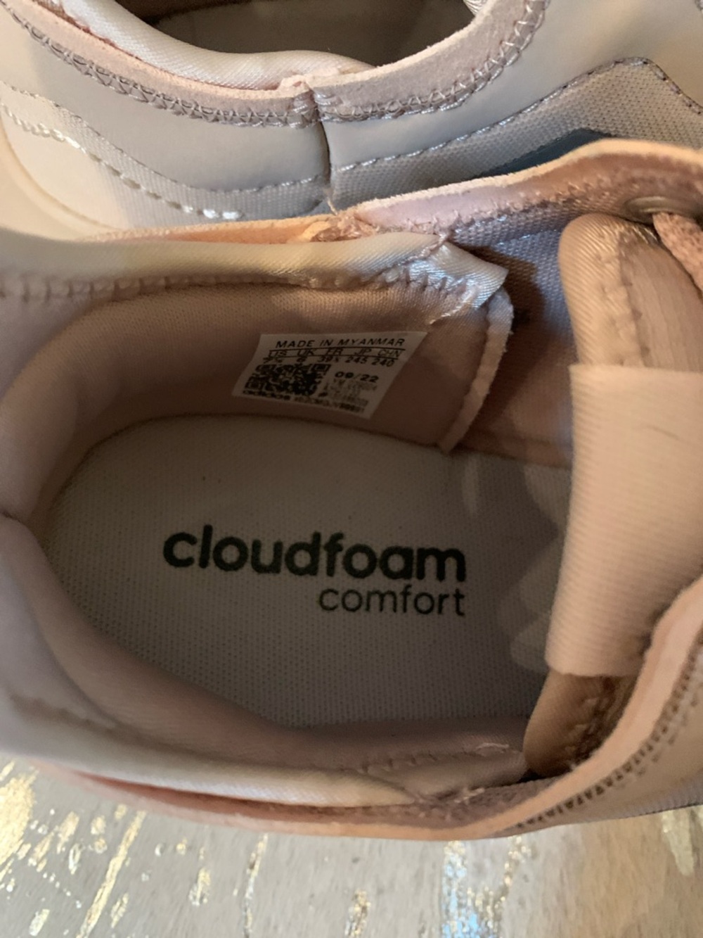 Adidas Cloudfoam Women's Blush Beige Sneakers - Picture 3 of 11